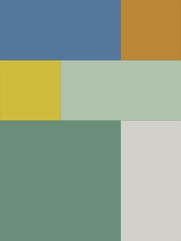 Bright Blocks XII White Modern Wood Framed Art Print with Double Matting by Grayscale