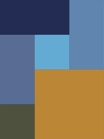 Bright Blocks XV White Modern Wood Framed Art Print with Double Matting by Grayscale