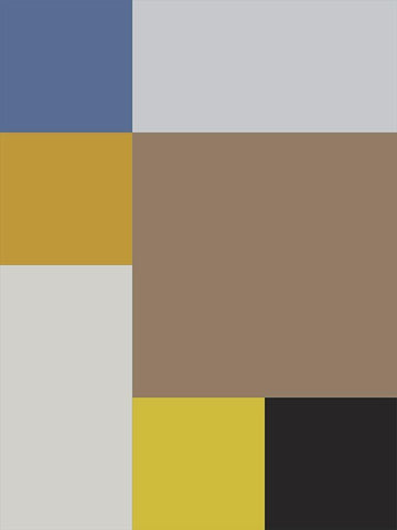 Bright Blocks XIX White Modern Wood Framed Art Print with Double Matting by Grayscale