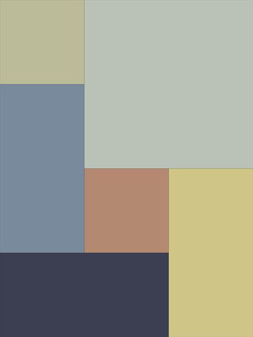 Soft Blocks I White Modern Wood Framed Art Print with Double Matting by Grayscale