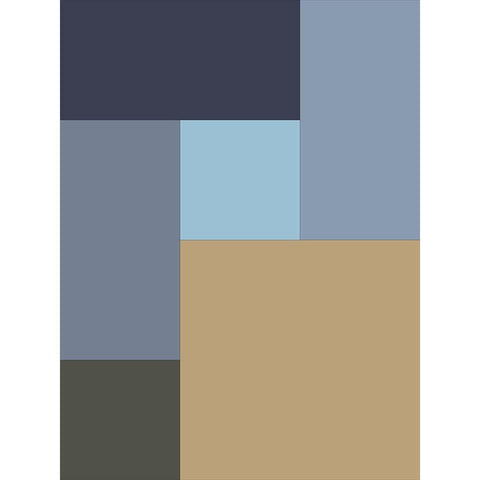 Soft Blocks XV White Modern Wood Framed Art Print by Grayscale