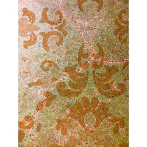 Painted Stencil III Gold Ornate Wood Framed Art Print with Double Matting by Grayscale