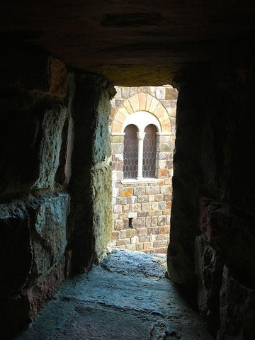 Dark Path I Black Ornate Wood Framed Art Print with Double Matting by Grayscale