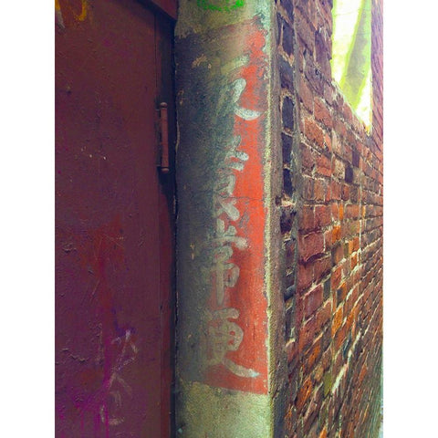 Chinatown I Black Modern Wood Framed Art Print with Double Matting by Grayscale