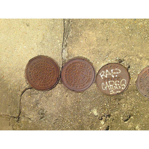 Water Cover IV Black Modern Wood Framed Art Print with Double Matting by Grayscale