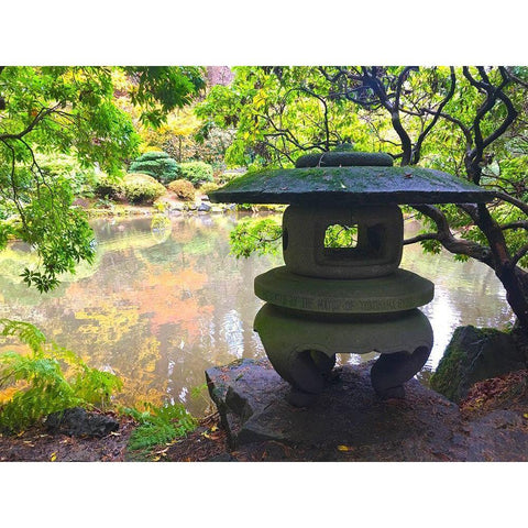 Pagoda Garden IV White Modern Wood Framed Art Print by Grayscale