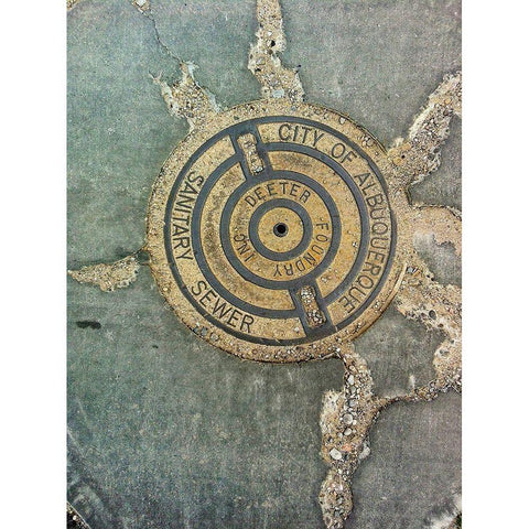 Utility Cover II White Modern Wood Framed Art Print by Grayscale