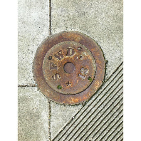 Utility Cover III Black Modern Wood Framed Art Print by Grayscale