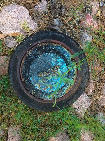 Water Cover V White Modern Wood Framed Art Print with Double Matting by Grayscale