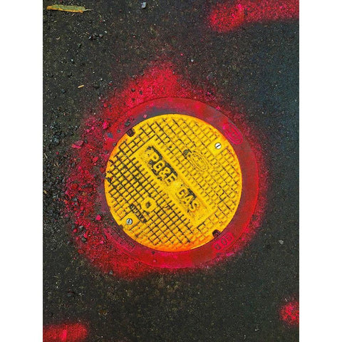 Utility Cover VIII White Modern Wood Framed Art Print by Grayscale