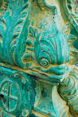 Fish Head I White Modern Wood Framed Art Print with Double Matting by Grayscale