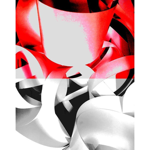 Intertwined: Red Divide Black Modern Wood Framed Art Print with Double Matting by Tenoever, William