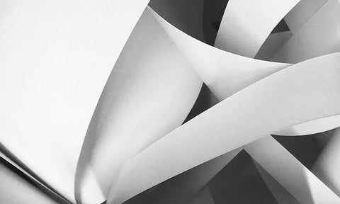 Intertwined I White Modern Wood Framed Art Print with Double Matting by Tenoever, William