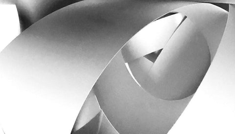 Intertwined III White Modern Wood Framed Art Print with Double Matting by Tenoever, William