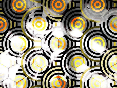 Honeycomb 9 White Modern Wood Framed Art Print with Double Matting by Tenoever, William