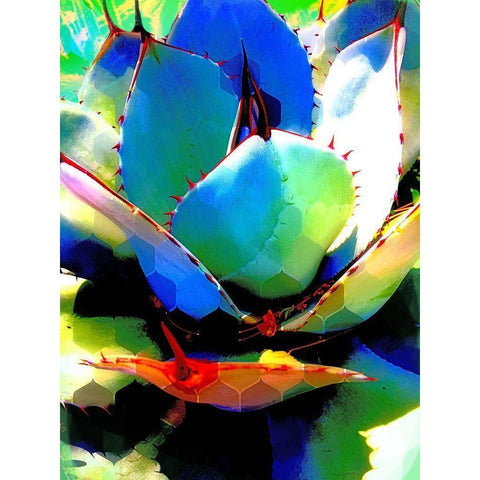 HexiFlora 1 Black Modern Wood Framed Art Print with Double Matting by Tenoever, William