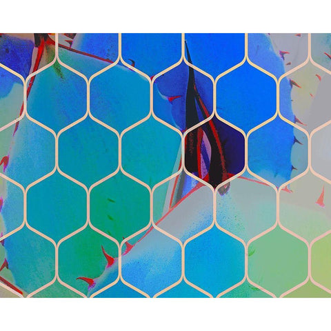 HexiFlora 2 Black Modern Wood Framed Art Print by Tenoever, William