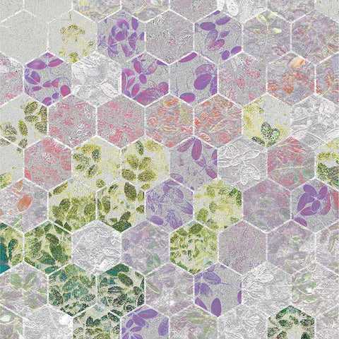 HexiFlora: Imprint 3a Black Modern Wood Framed Art Print by Tenoever, William