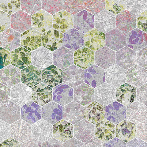 HexiFlora: Imprint 3b Black Modern Wood Framed Art Print by Tenoever, William