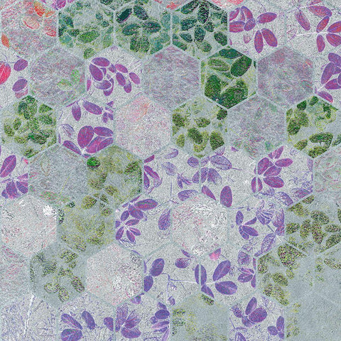 HexiFlora: Imprint 4b Black Modern Wood Framed Art Print by Tenoever, William