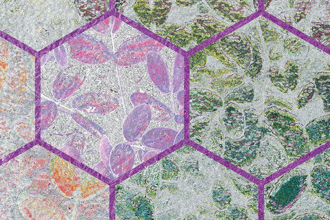 HexiFlora: Imprint 7 White Modern Wood Framed Art Print with Double Matting by Tenoever, William