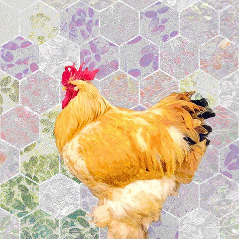 Rooster John at Watlings Gold Ornate Wood Framed Art Print with Double Matting by Tenoever, William