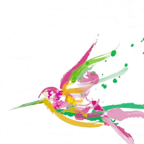 Hummingbird White Modern Wood Framed Art Print by Tenoever, William