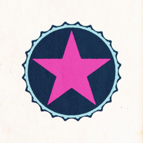 BottleCap:Star White Modern Wood Framed Art Print by Tenoever, William