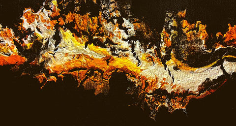 Gold Pour 1 Black Modern Wood Framed Art Print by Tenoever, William