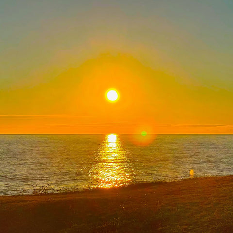 Whale Spout at Sunset Black Ornate Wood Framed Art Print with Double Matting by Tenoever, William