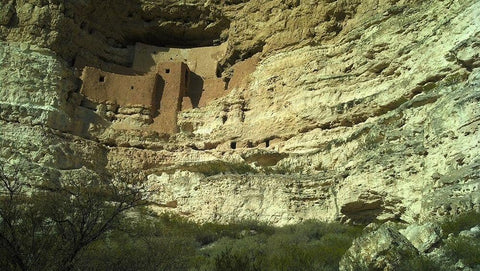 Montezumaâ€™s Castle White Modern Wood Framed Art Print with Double Matting by Popcorn