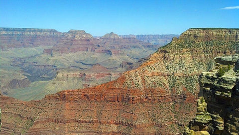 Grand Canyon 2: South Kaibab White Modern Wood Framed Art Print with Double Matting by Popcorn
