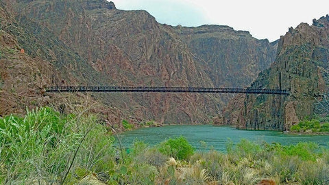 Grand Canyon 6: Black Bridge Black Ornate Wood Framed Art Print with Double Matting by Popcorn