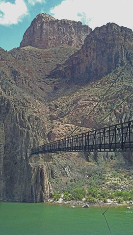 Grand Canyon 9: Black Bridge III Black Ornate Wood Framed Art Print with Double Matting by Popcorn