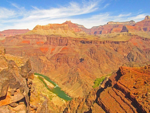 Grand Canyon 10 White Modern Wood Framed Art Print with Double Matting by Popcorn