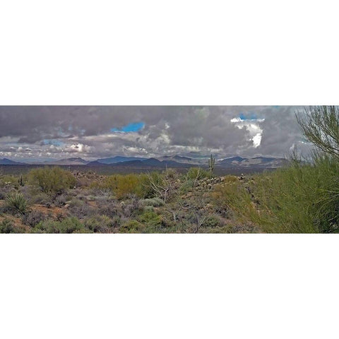 Desert Scape I White Modern Wood Framed Art Print by Popcorn