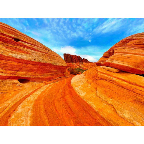 ValleyOfFire:Gibraltar White Modern Wood Framed Art Print by Tenoever, William