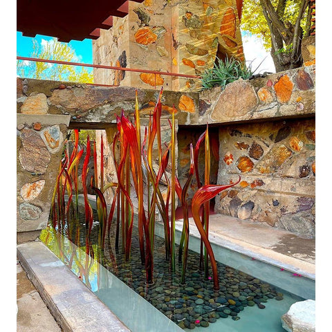 TaliesinWest/Chihuly2 White Modern Wood Framed Art Print by Tenoever, William