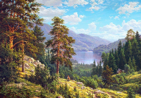 Memories of Siberia Black Ornate Wood Framed Art Print with Double Matting by Basov, Sergej