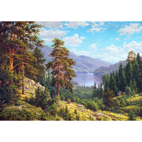 Memories of Siberia Black Modern Wood Framed Art Print by Basov, Sergej