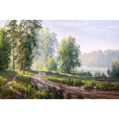 After the rain Black Modern Wood Framed Art Print by Basov, Sergej