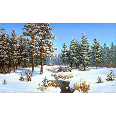 Winter White Modern Wood Framed Art Print by Babichev, Vyacheslav