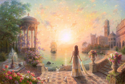 The return Black Ornate Wood Framed Art Print with Double Matting by Goryachev, Alexander