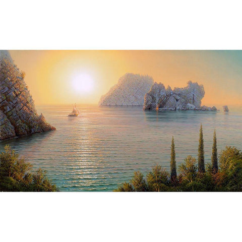 Adalary Black Modern Wood Framed Art Print with Double Matting by Goryachev, Alexander