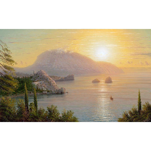 Gursuf Black Modern Wood Framed Art Print with Double Matting by Goryachev, Alexander