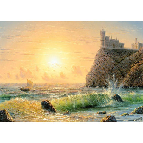 Swallows Nest Gold Ornate Wood Framed Art Print with Double Matting by Goryachev, Alexander