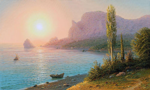 Quiet evening Black Ornate Wood Framed Art Print with Double Matting by Goryachev, Alexander