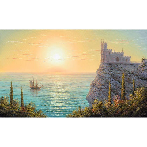 Swallows Nest.Silence White Modern Wood Framed Art Print by Goryachev, Alexander