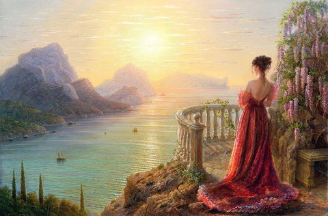 In the morning dawn Black Ornate Wood Framed Art Print with Double Matting by Goryachev, Alexander