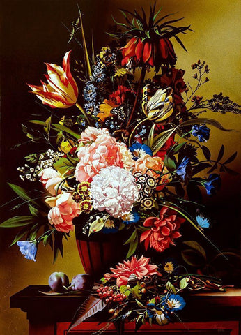 Still-life with a mantis Black Ornate Wood Framed Art Print with Double Matting by Golovin, Konstantin